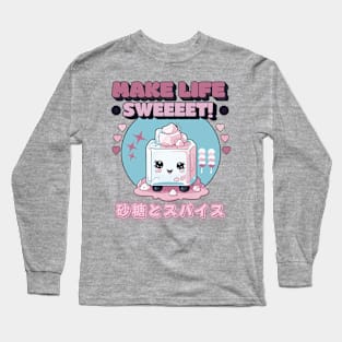 Make Life Sweeeet! Cute Japanese Kawaii Sugar Cube Foodie Long Sleeve T-Shirt